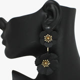 89998, FLOWER RUBBER COATED DROP EARRING