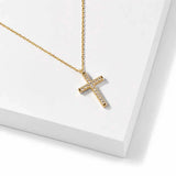 Trust In Gods Plan Pave CZ Cross Pendant Necklace – Gold · BMN00203 GDCRY 8