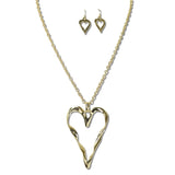 NE5865GD_JM 8 · Modern Open Heart Necklace Set – Gold