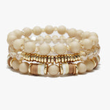 90047, MULTI LAYERED BEADED STRETCH BRACELET