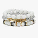 90047, MULTI LAYERED BEADED STRETCH BRACELET