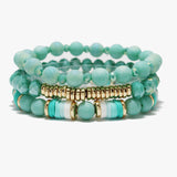 90047, MULTI LAYERED BEADED STRETCH BRACELET