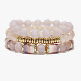 90047, MULTI LAYERED BEADED STRETCH BRACELET