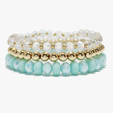 90048, MULTI LAYERED BEADED STRETCH BRACELET