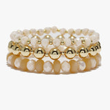 90048, MULTI LAYERED BEADED STRETCH BRACELET