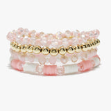 90050, MULTI LAYERED HEISHI BEADED STRETCH BRACELET