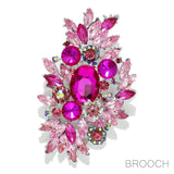 90073, MULTI RHINESTONE EVENING PIN BROOCH