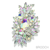 90073, MULTI RHINESTONE EVENING PIN BROOCH