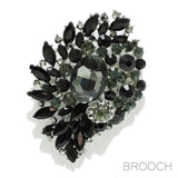 90075, MULTI RHINESTONE EVENING PIN BROOCH