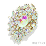 90075, MULTI RHINESTONE EVENING PIN BROOCH