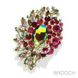 90075, MULTI RHINESTONE EVENING PIN BROOCH