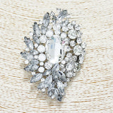 90075, MULTI RHINESTONE EVENING PIN BROOCH