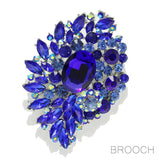 90075, MULTI RHINESTONE EVENING PIN BROOCH