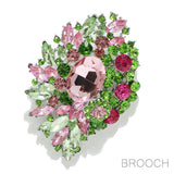 90075, MULTI RHINESTONE EVENING PIN BROOCH