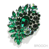 90075, MULTI RHINESTONE EVENING PIN BROOCH
