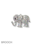 90076, ELEPHANT CRYSTAL RHINESTONE PIN BROOCH