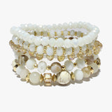 90097, MULTI LAYERED BEADED STRETCH BRACELET