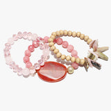 90100, SEMI PRECIOUS STONE MULTI LAYERED BEADED STRETCH BRACELET