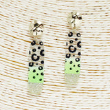 90102, COLORFUL LEOPARD PRINT WITH GLITTER ACRYLIC EARRING