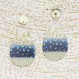 90103, TEARDROP LEOPARD PRINT WITH GLITTER ACRYLIC EARRING