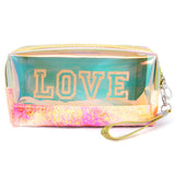 90118, "LOVE" HOLOGRAPHIC WRINKLED POUCH