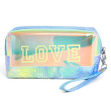 90118, "LOVE" HOLOGRAPHIC WRINKLED POUCH