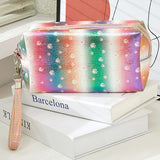 90136, MULTI SHINY TIE DYE COSMETIC POUCH BAG