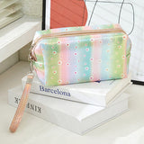 90136, MULTI SHINY TIE DYE COSMETIC POUCH BAG