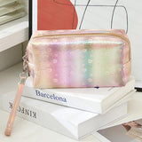 90136, MULTI SHINY TIE DYE COSMETIC POUCH BAG