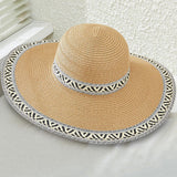90147, DOUBLE AZTEC PATTERN TRIM FLOPPY HAT