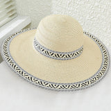 90147, DOUBLE AZTEC PATTERN TRIM FLOPPY HAT