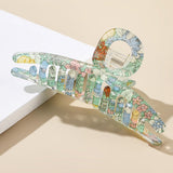 90156, SINGLE KNOT MIXED PATTERN HAIR CLAW HAIR CLIP