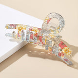 90156, SINGLE KNOT MIXED PATTERN HAIR CLAW HAIR CLIP