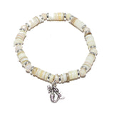 90167, MERMAID CHARM MIXED BEADED STRETCH BRACELET