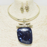 90260, GEOMETRIC CELLULOID ACETATE ACCENT CHOKER NECKLACE