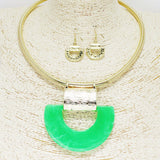 90261, GEOMETRIC CELLULOID ACETATE ACCENT CHOKER NECKLACE