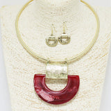 90261, GEOMETRIC CELLULOID ACETATE ACCENT CHOKER NECKLACE