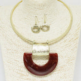 90261, GEOMETRIC CELLULOID ACETATE ACCENT CHOKER NECKLACE