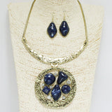 90274, GEOMETRIC CELLULOID ACETATE ACCENT ROUND NECKLACE