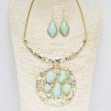 90274, GEOMETRIC CELLULOID ACETATE ACCENT ROUND NECKLACE