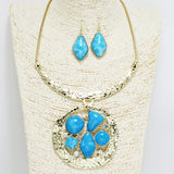 90274, GEOMETRIC CELLULOID ACETATE ACCENT ROUND NECKLACE