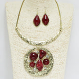 90274, GEOMETRIC CELLULOID ACETATE ACCENT ROUND NECKLACE