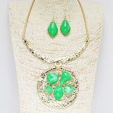 90274, GEOMETRIC CELLULOID ACETATE ACCENT ROUND NECKLACE