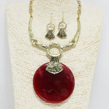 90275, ROUND CELLULOID ACETATE ACCENT NECKLACE