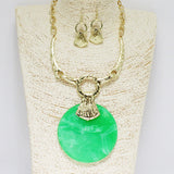 90275, ROUND CELLULOID ACETATE ACCENT NECKLACE