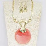 90275, ROUND CELLULOID ACETATE ACCENT NECKLACE