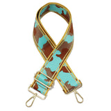 90276, CAMOUFLAGE PATTERN WITH GOLD GLITTERS EMBROIDERED ADJUSTABLE BAG STRAP