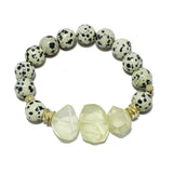 90307, NATURAL STONE TEXTURE BEADED STRETCH BRACELET