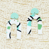 90337, MULTI PRINT ARCH RUBBER CLAY EARRING