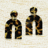 90345, LEOPARD ARCH CELLULOID ACETATE EARRING